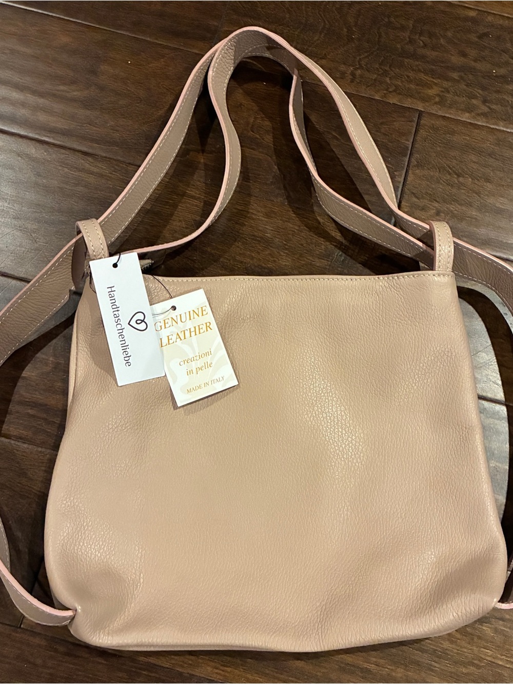 Genuine Leather Women’s 2 Way-Shoulder Bag in Blush Made in Italy 🇮🇹